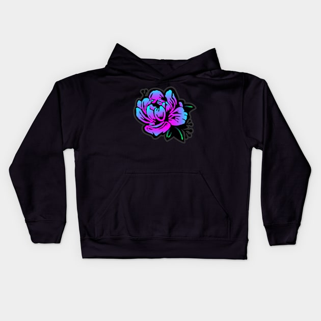 Peony 1 Kids Hoodie by kubiartwork